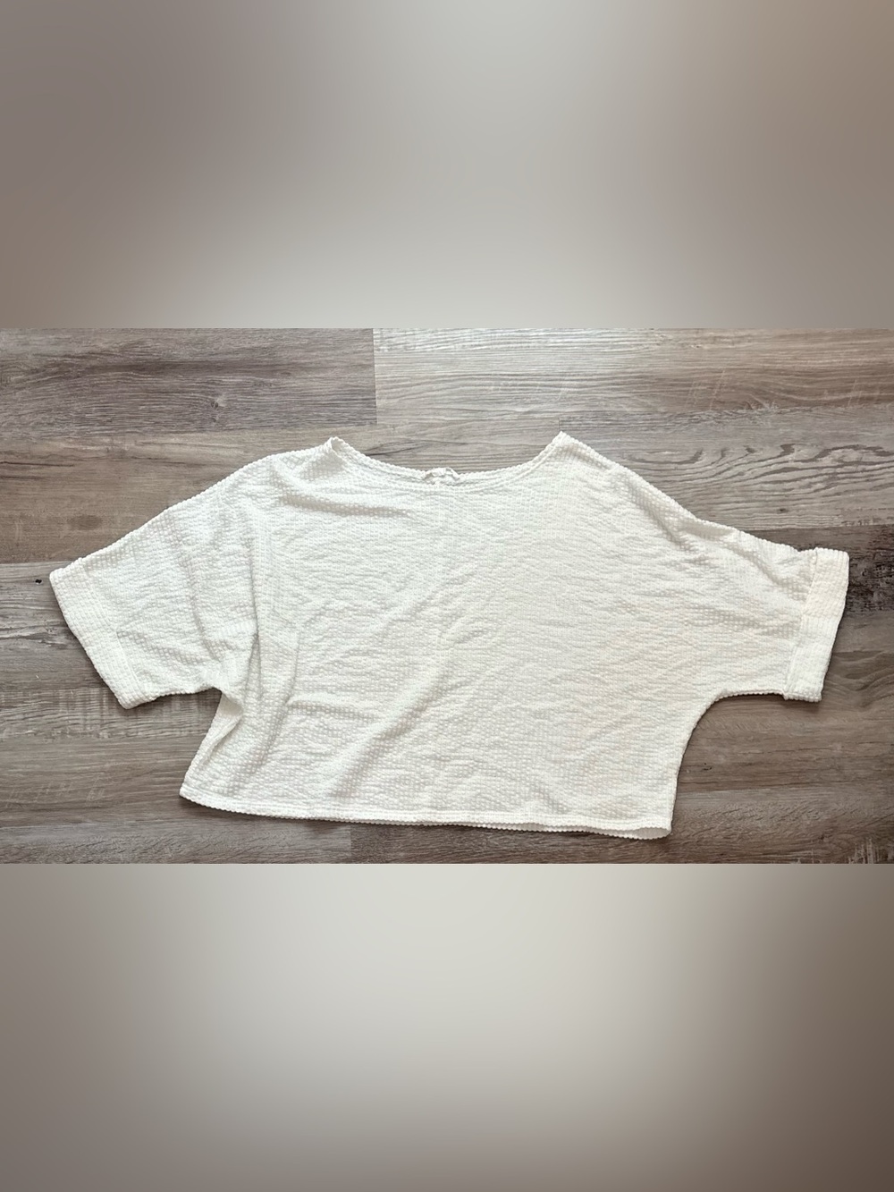 Classic White Textured Women's Top - Comfortable Everyday Tee